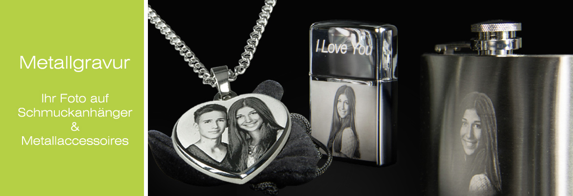 Contento Fotogravur auf Schmuck & Metallaccessoires