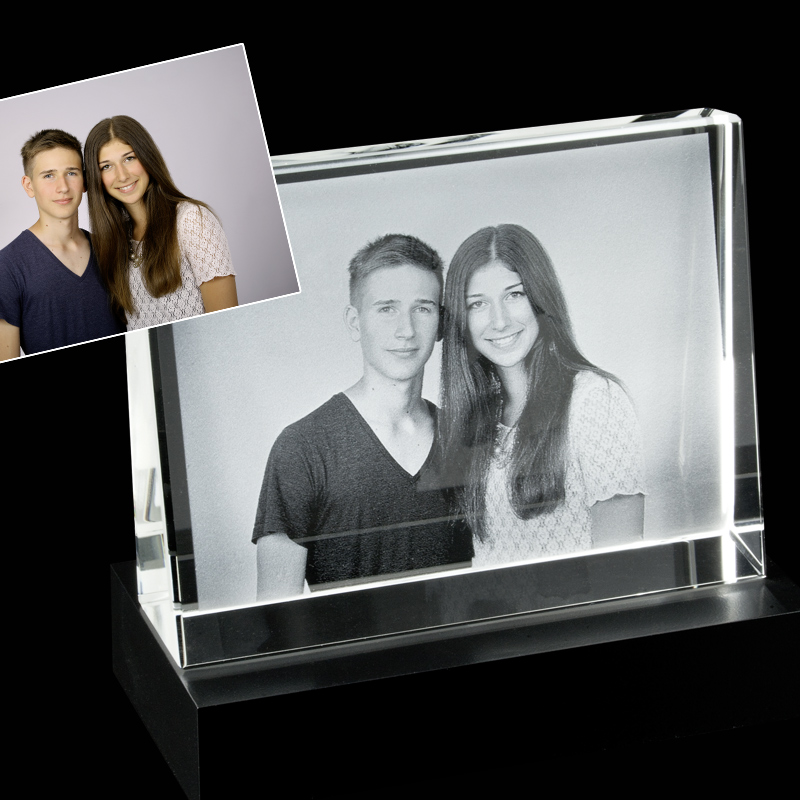 Contento 2D Glasfoto selbststehend mit Sockel