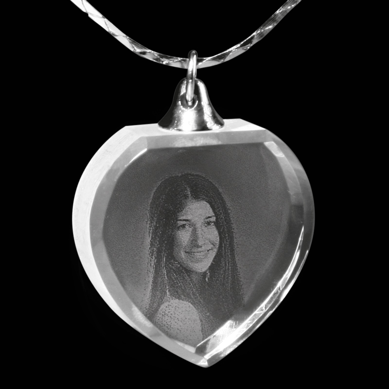 2D Foto im Schmuckanhänger aus Glas