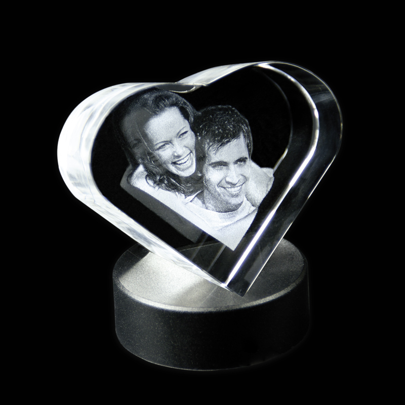 Contento 3D Glasfoto Herz