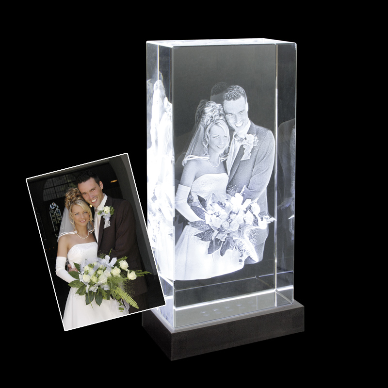 Contento 3D Glasfoto Hochzeit