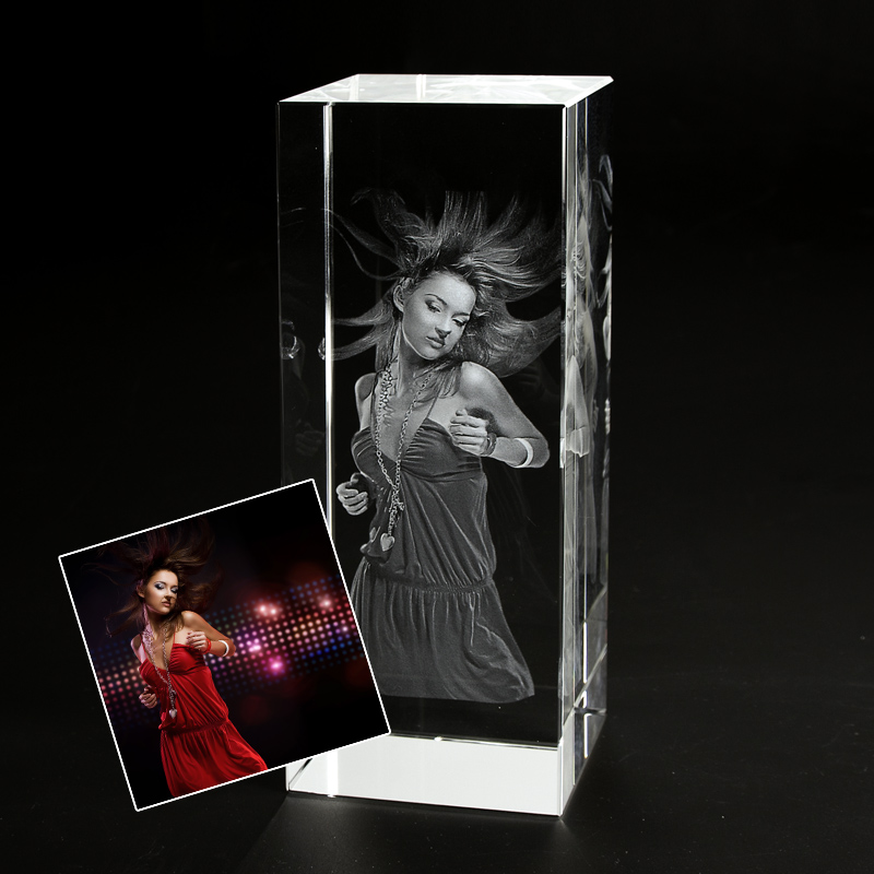 Contento 3D Glasfoto komplette Person