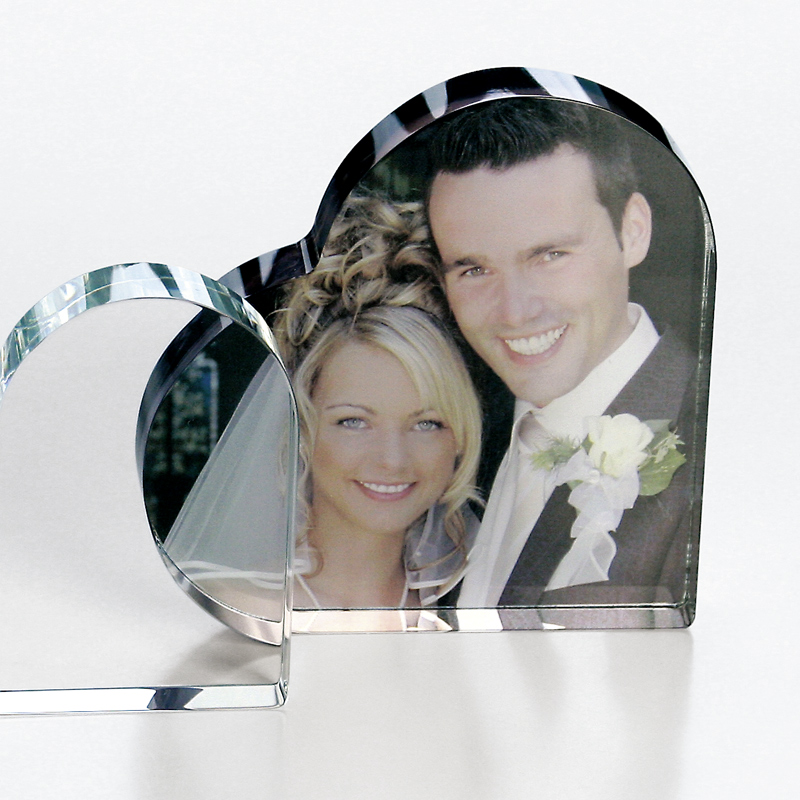 Contento farbiges Glasbild selbststehend - Herzform