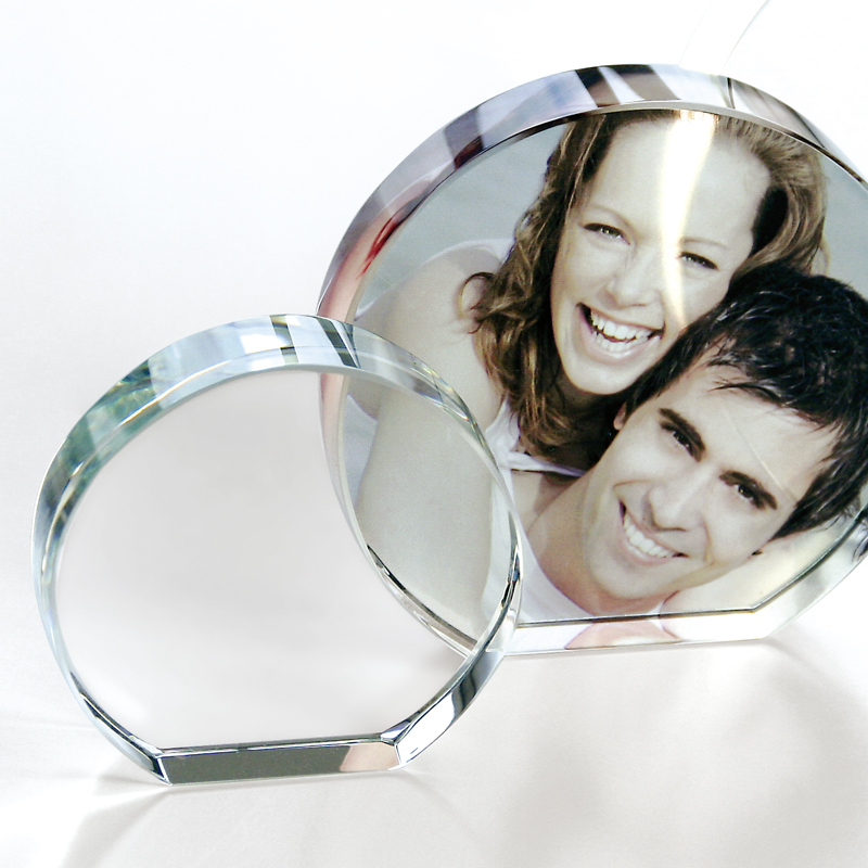 Contento farbiges Glasbild selbststehend - runde Form